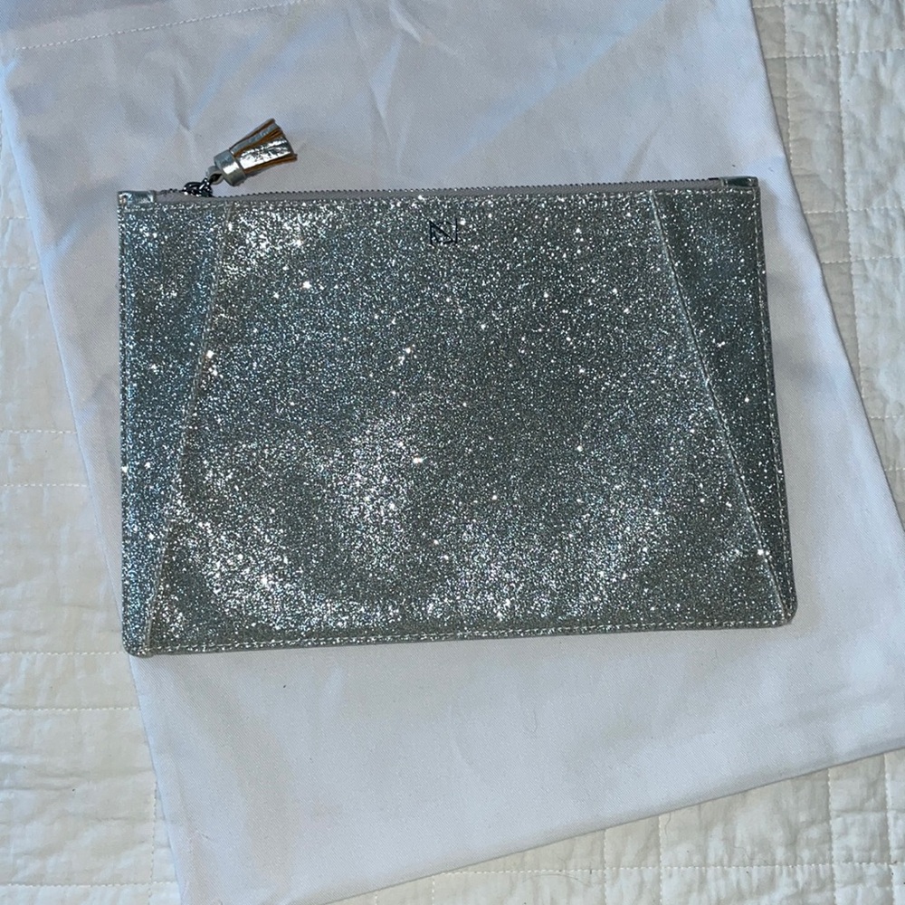 Neely & Chloe Silver Glittery Clutch